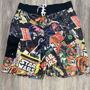 STAR WARS Mens Swim Trunks‎ Board Shorts Comic Book Strip Size 32